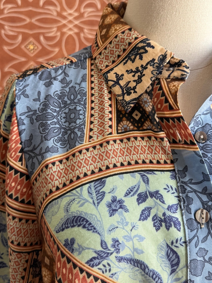 Mix Media Print Button Front Top