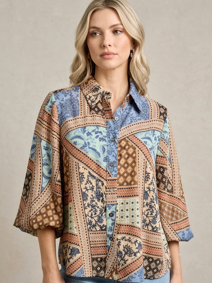 Mix Media Print Button Front Top
