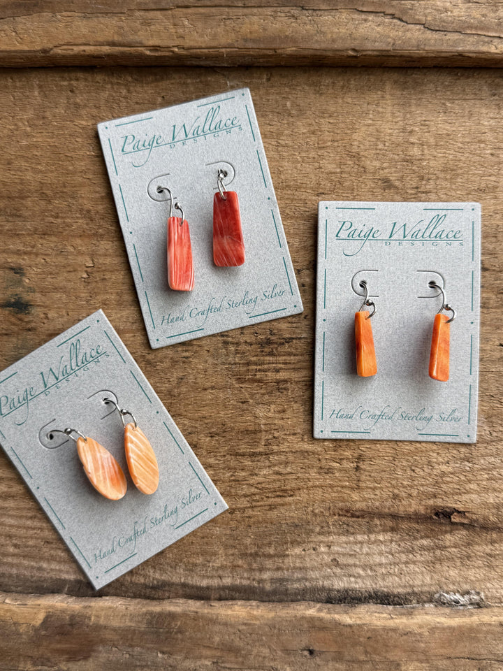 Spiney Coral Small Slab Wire Earring from Paige Wallace
