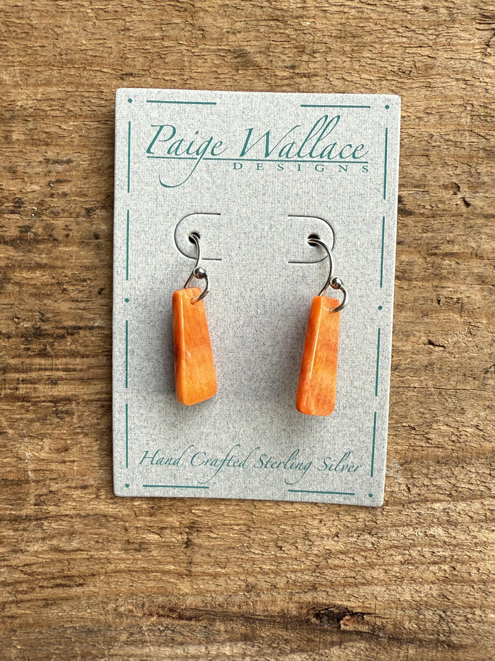 Spiney Coral Small Slab Wire Earring from Paige Wallace