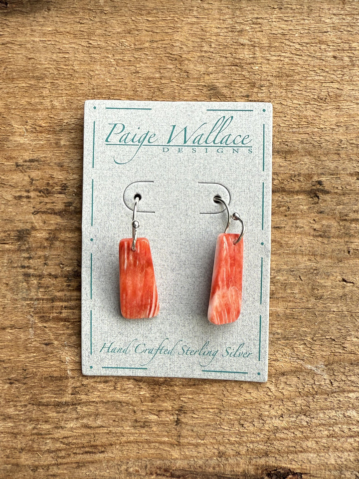 Spiney Coral Small Slab Wire Earring from Paige Wallace
