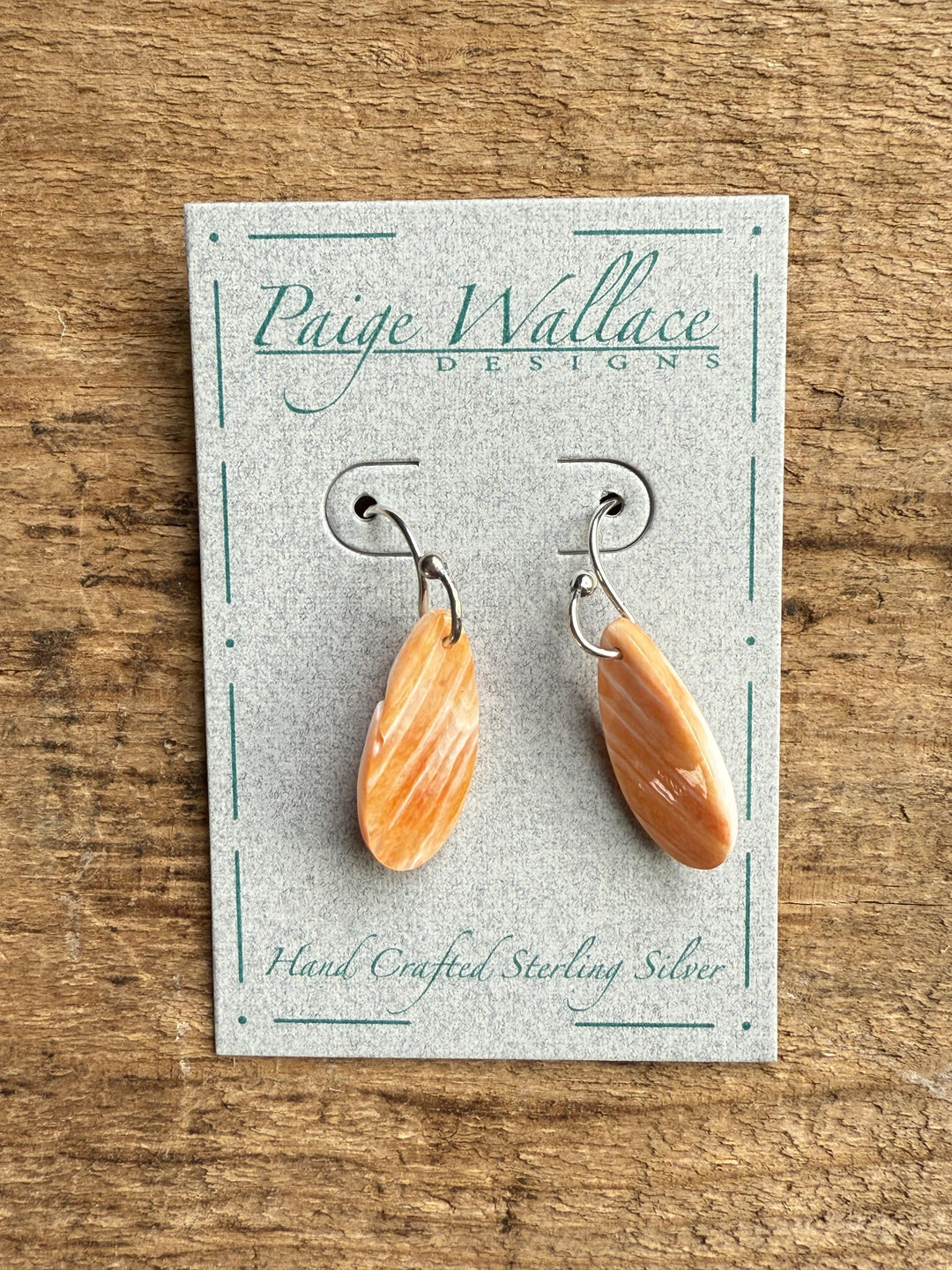 Spiney Coral Small Slab Wire Earring from Paige Wallace
