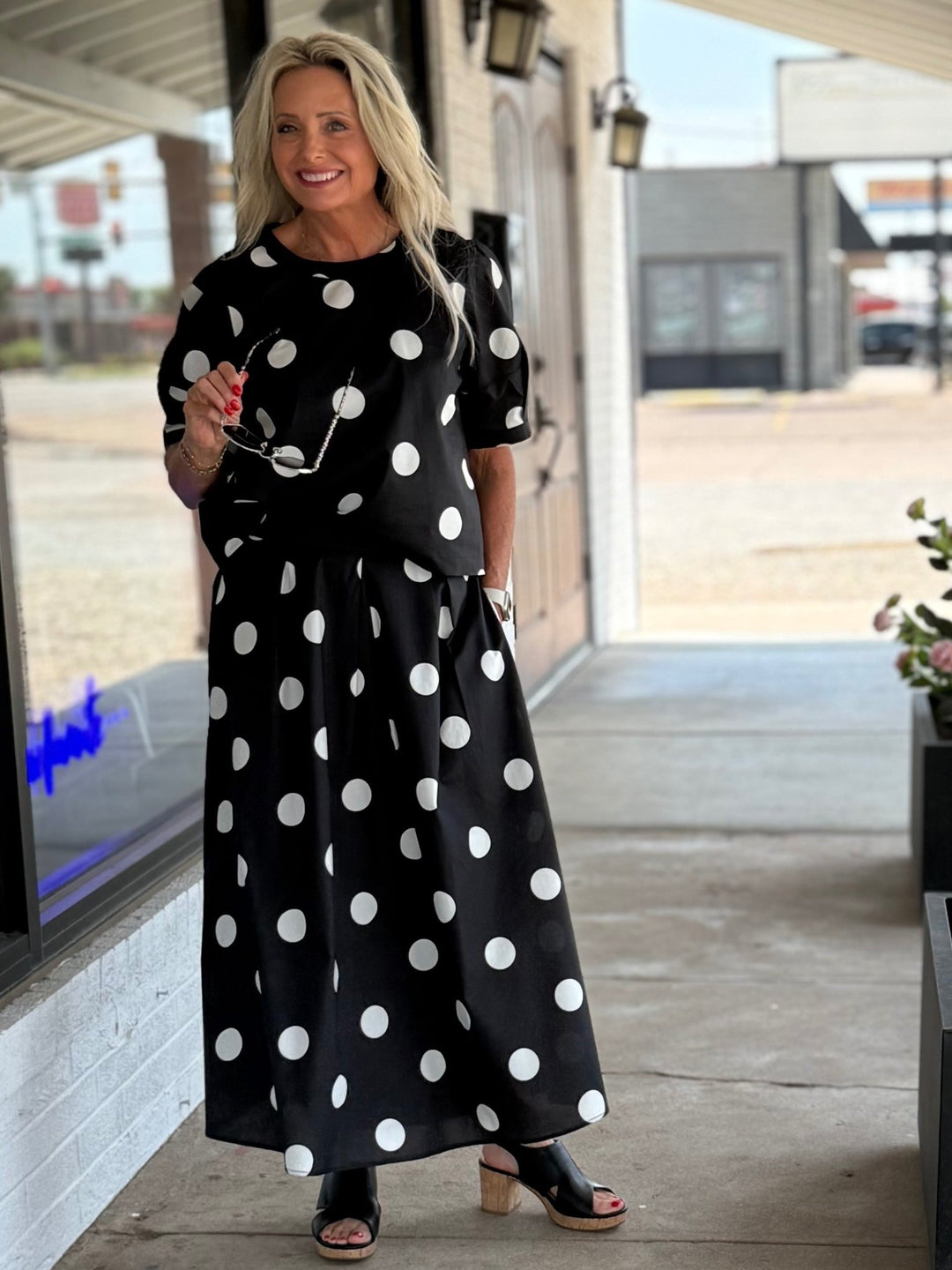Polka Dot Skirt & Top Set - High Call Outfitters