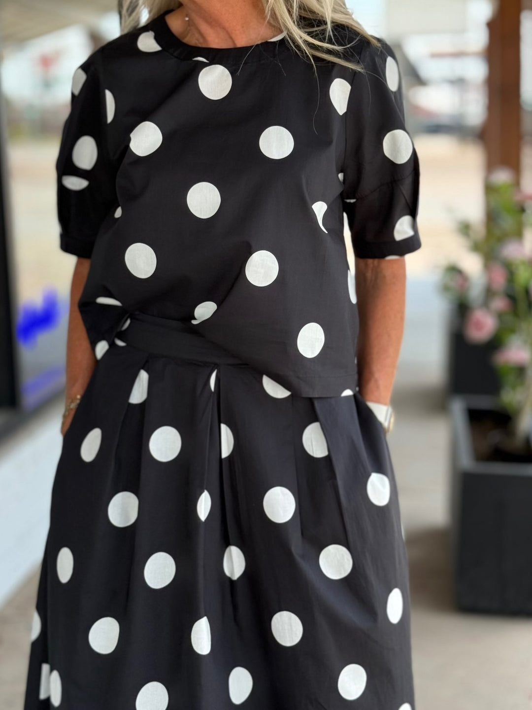 Polka Dot Skirt &amp; Top Set - High Call Outfitters