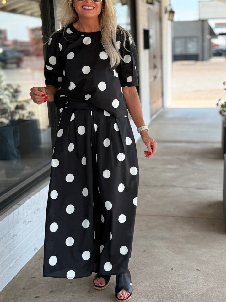 Polka Dot Skirt &amp; Top Set - High Call Outfitters