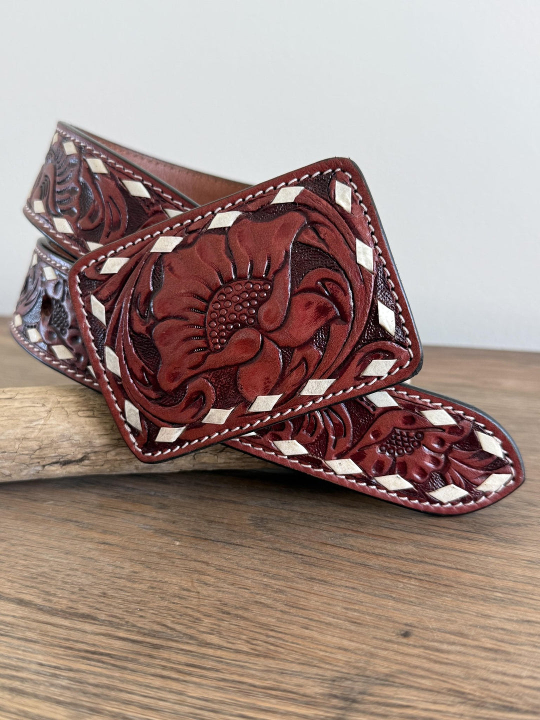 Floral Tooled Belt - High Call Outfitters