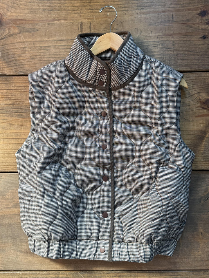 Hounds Tooth Quilted Vest from THML