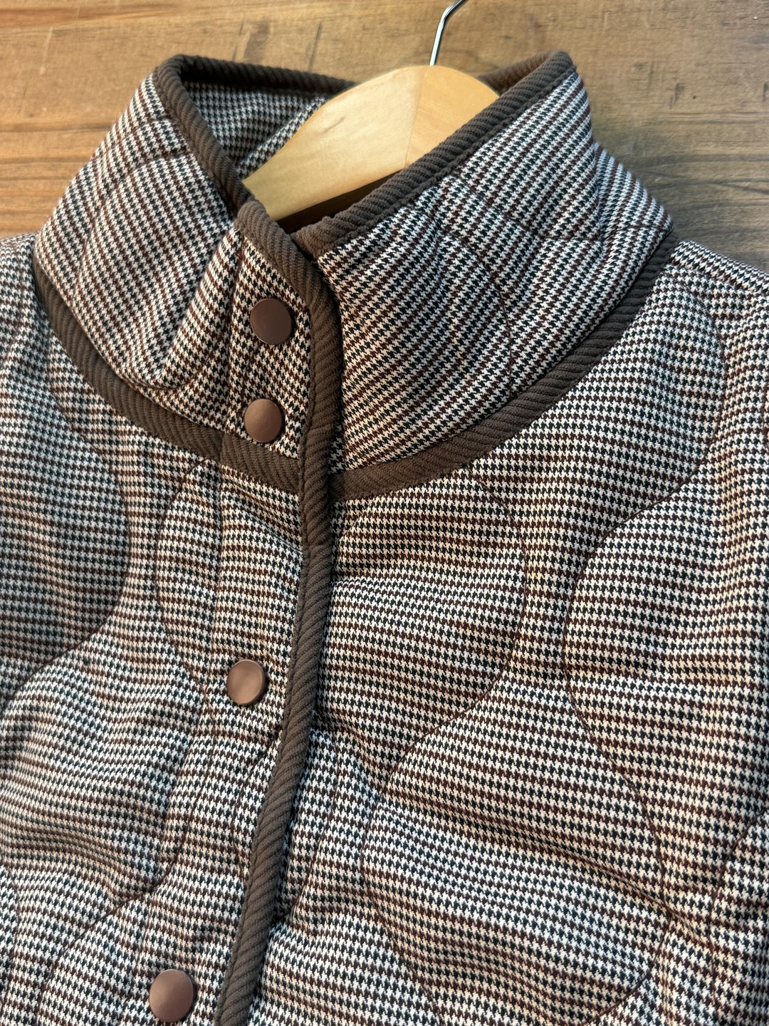 Hounds Tooth Quilted Vest from THML