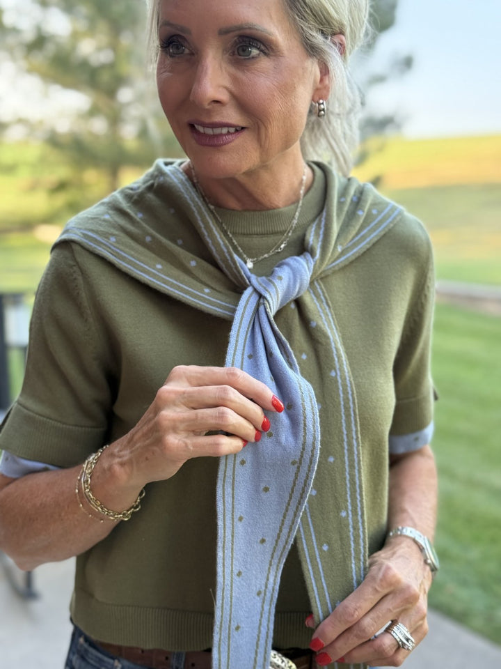 Sweater Knit with Faux Hood Layer Top - High Call Outfitters
