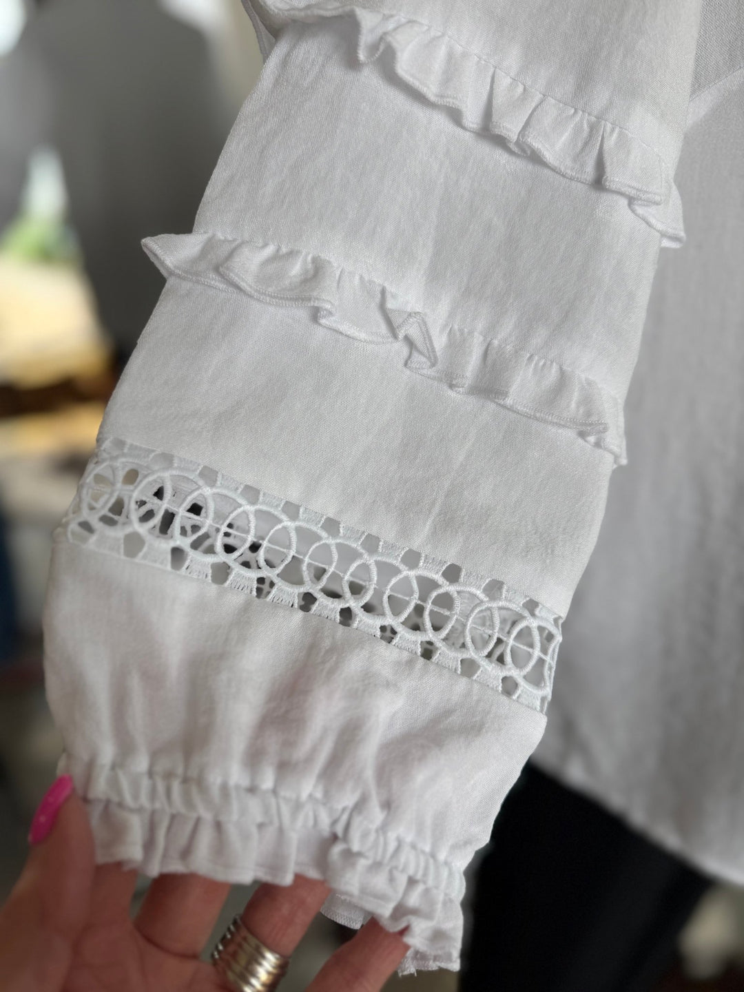 3/4 Sleeve Lace Inset Top from Multiples - High Call Outfitters