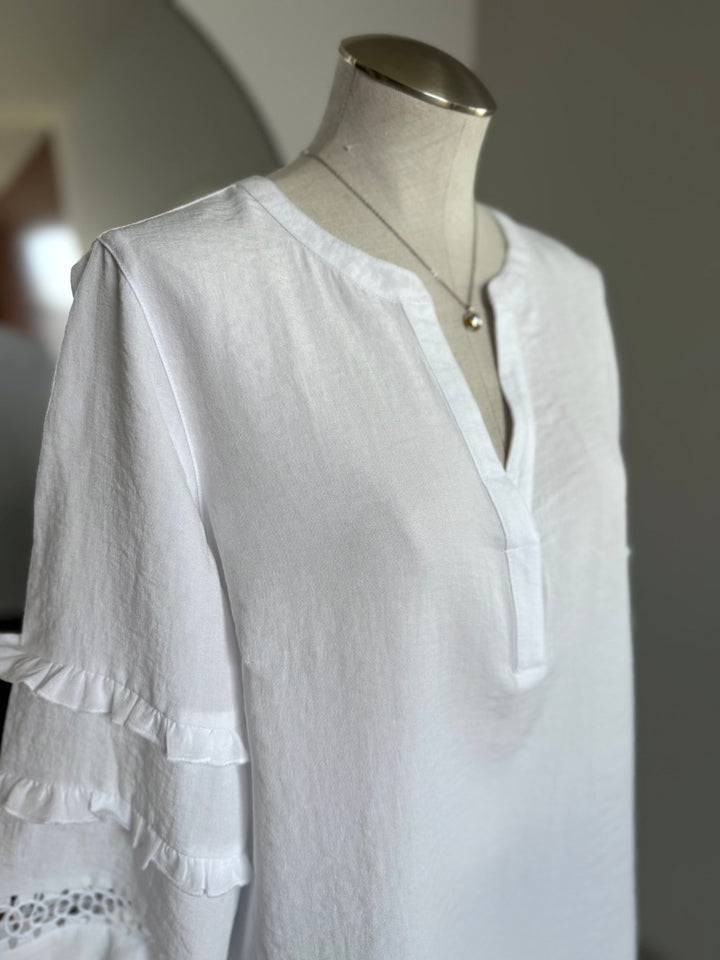 3/4 Sleeve Lace Inset Top from Multiples - High Call Outfitters