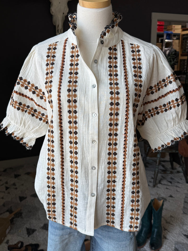 Rows of Embroidery Top from Ivy Jane
