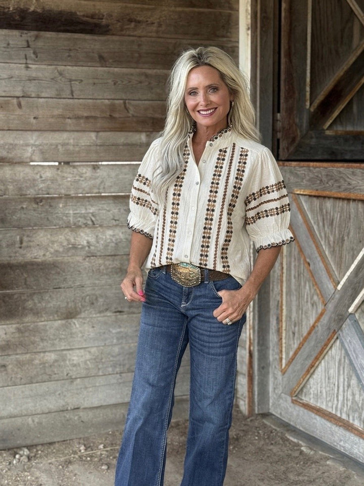 Rows of Embroidery Top from Ivy Jane