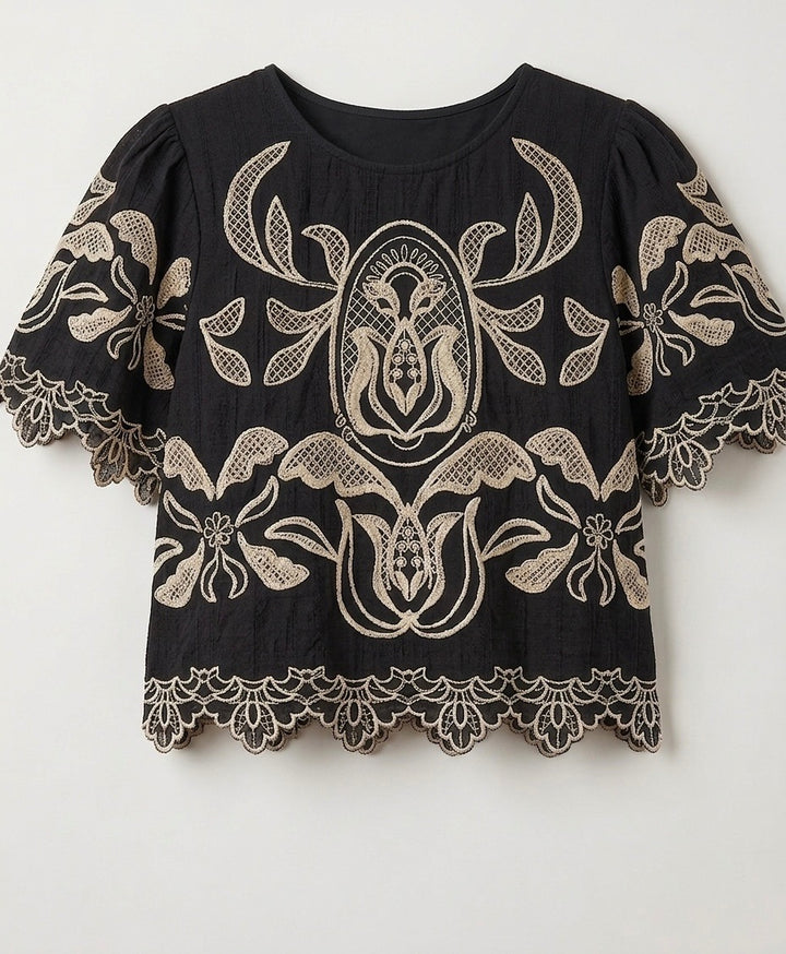 Embroidered Crochet Top from THML