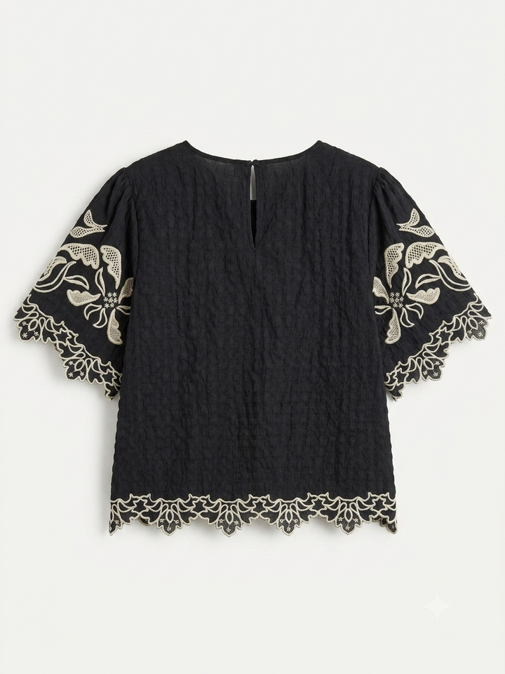 Embroidered Crochet Top from THML