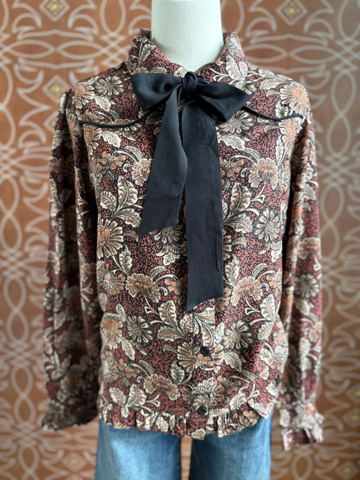 Tie Front All Over Print Top - High Call Outfitters