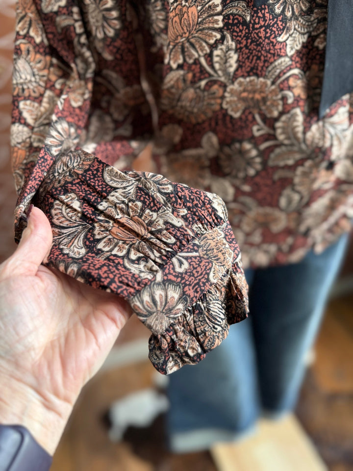 Tie Front All Over Print Top - High Call Outfitters