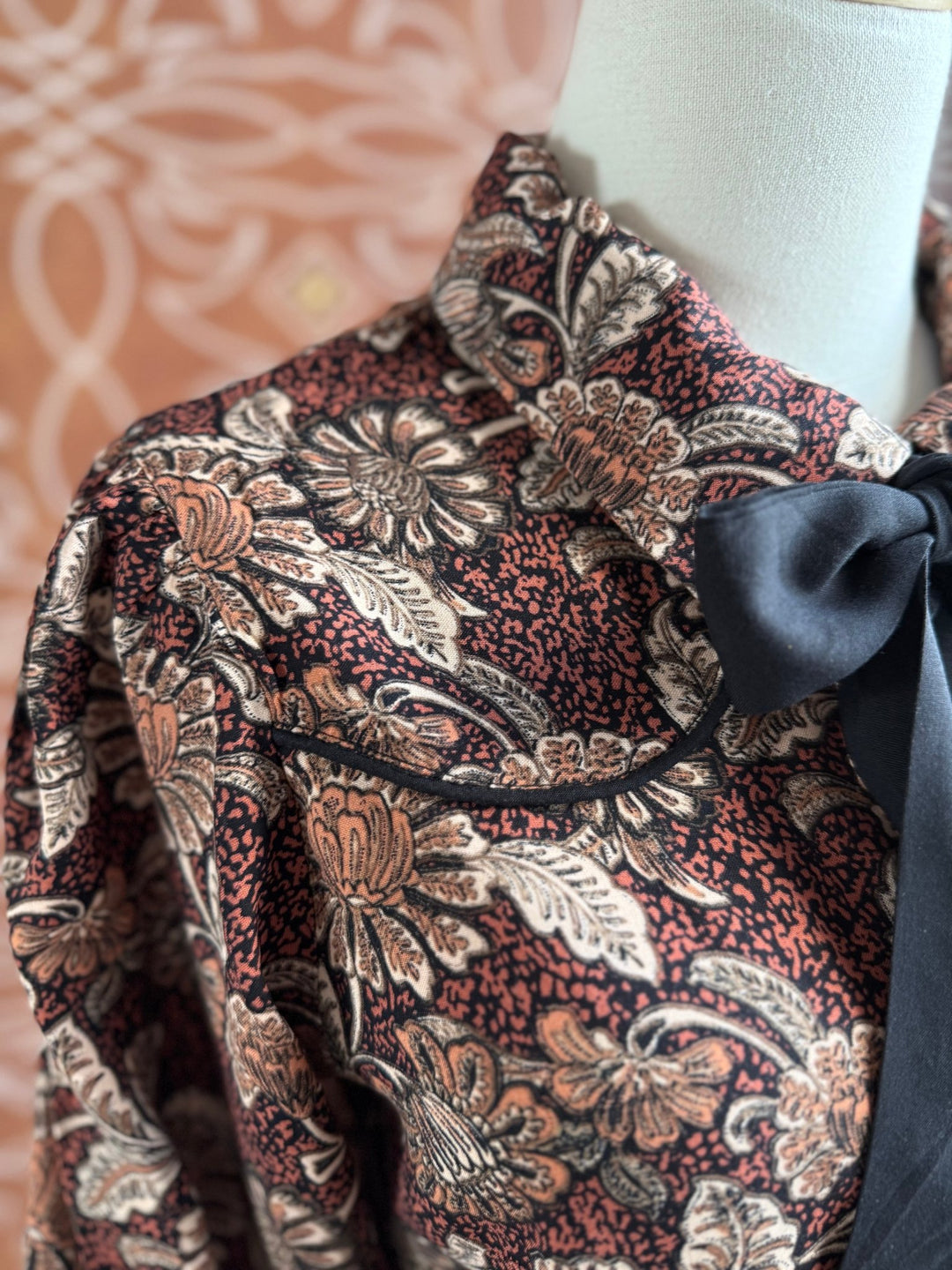 Tie Front All Over Print Top - High Call Outfitters