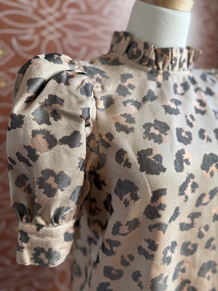 Jacquard Animal Print Top - High Call Outfitters