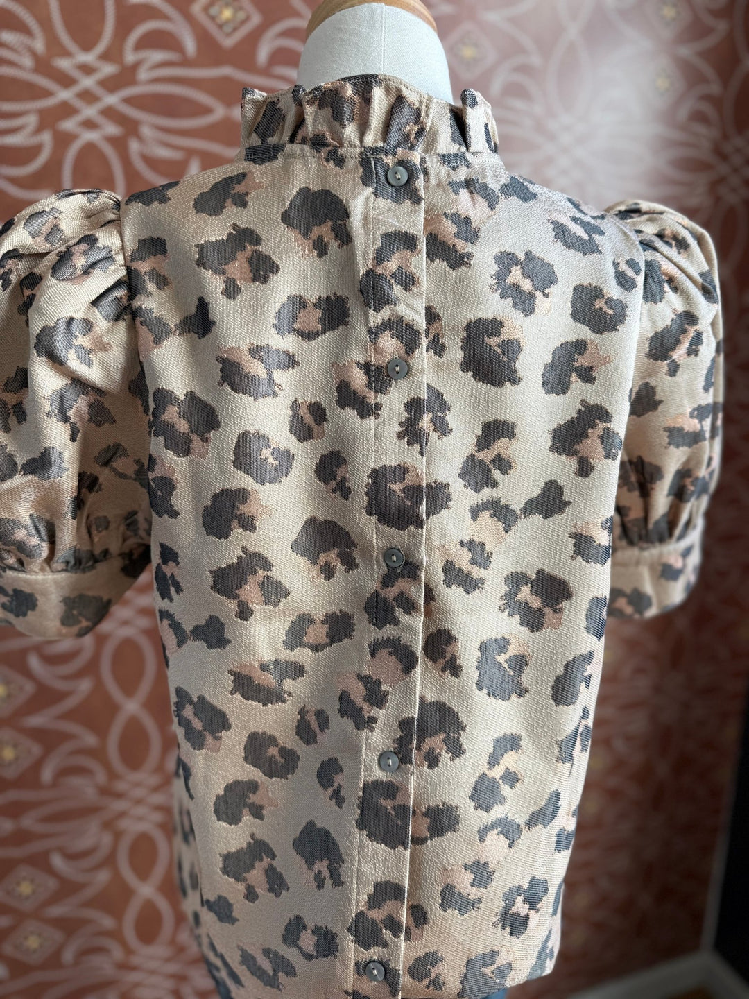 Jacquard Animal Print Top - High Call Outfitters