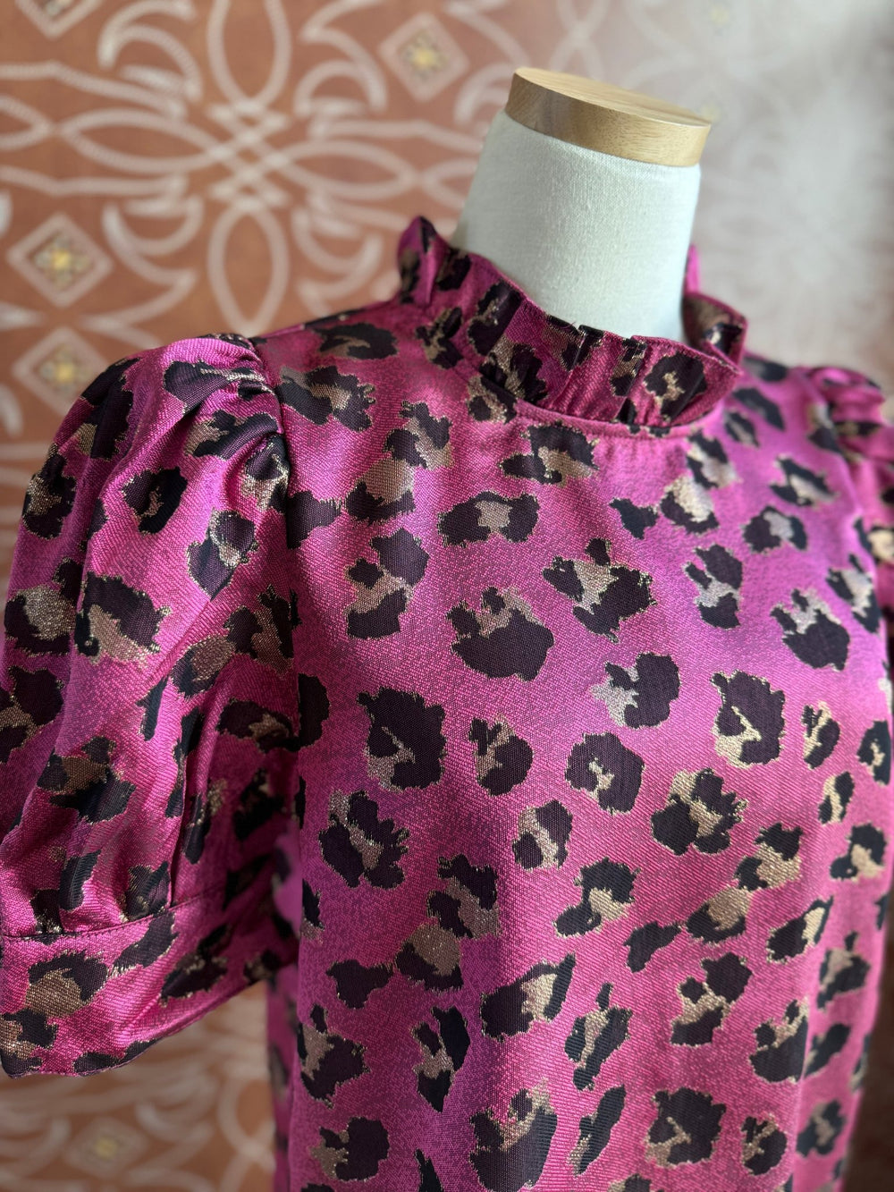 Jacquard Animal Print Top - High Call Outfitters