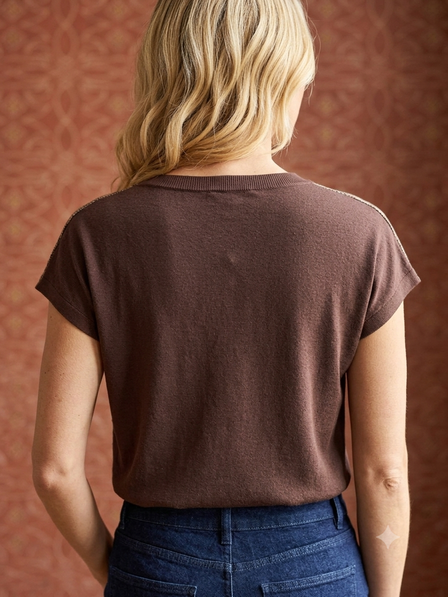 Glen Plaid Cowl Neck Top