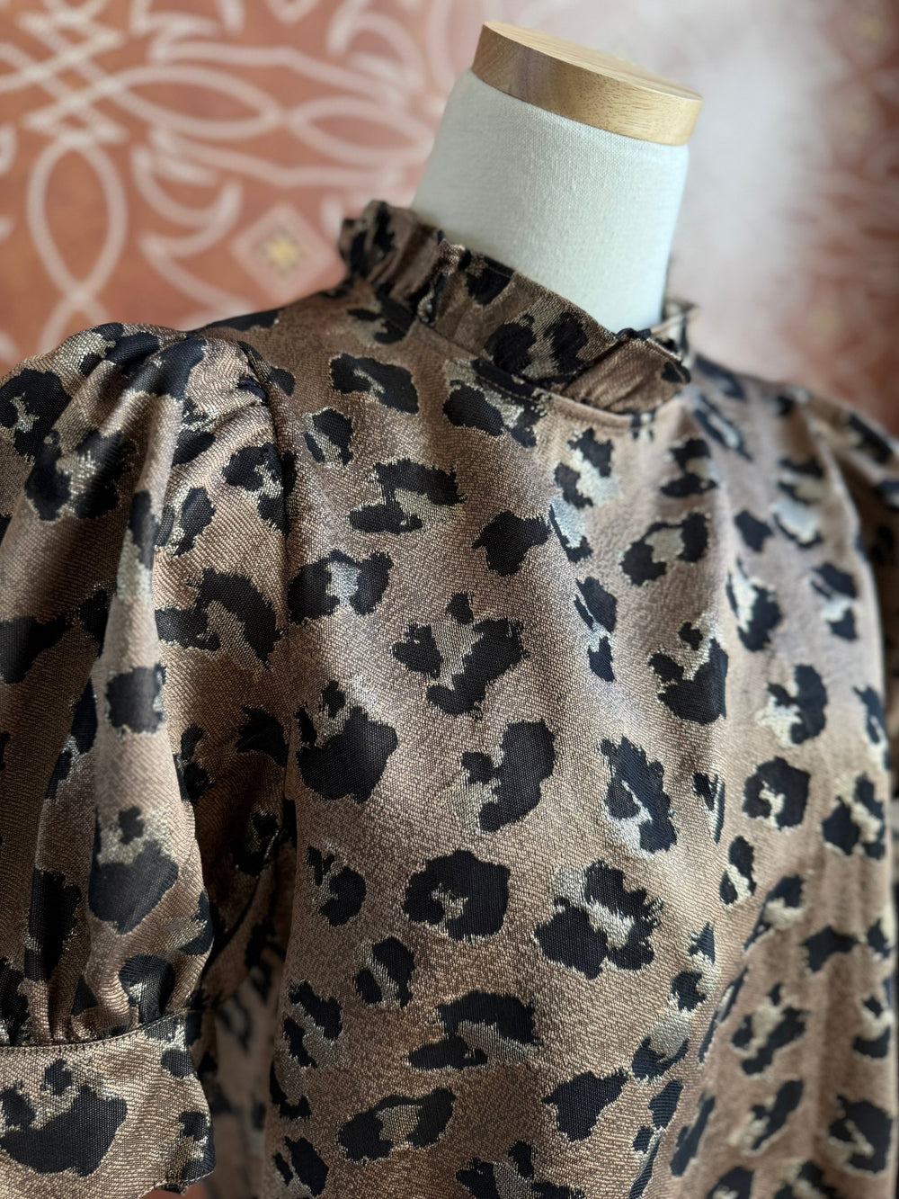 Jacquard Animal Print Top - High Call Outfitters