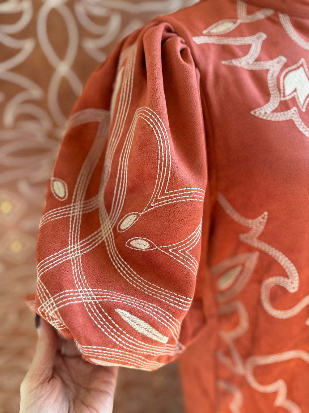 Faux Suede Puff Sleeve Dress from THML - High Call Outfitters