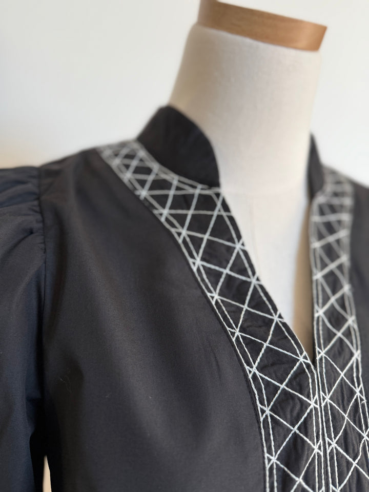 Embroidered Trim Top