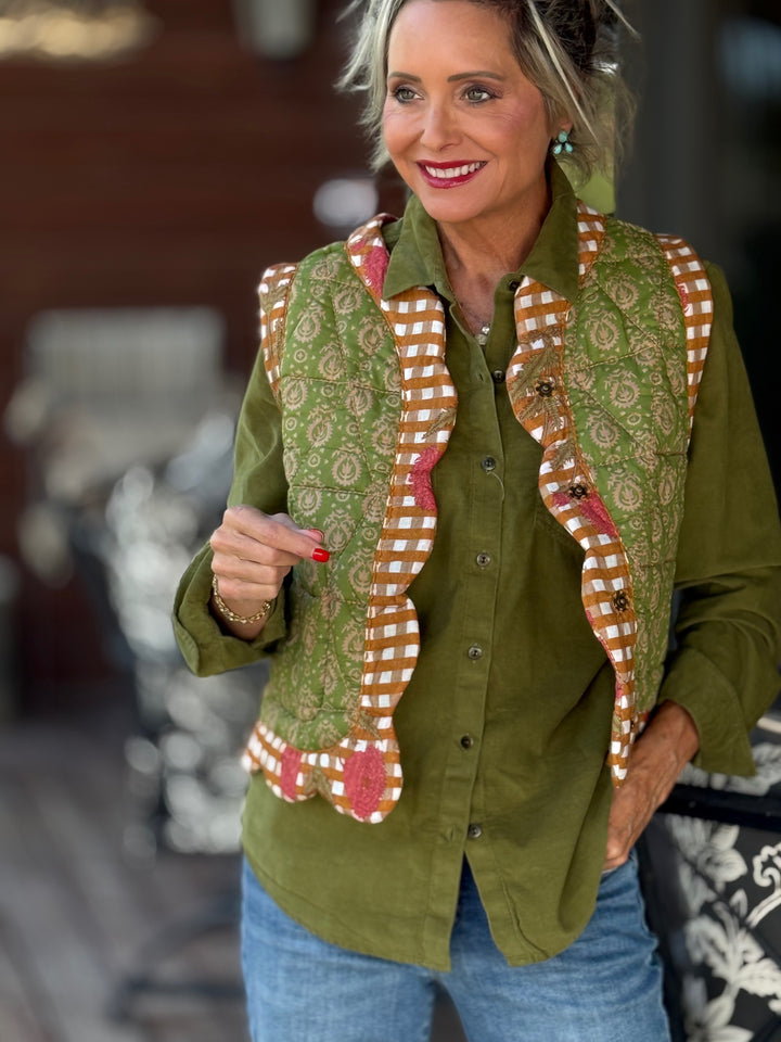 Quilted Scalloped Edge Vest from Ivy Jane
