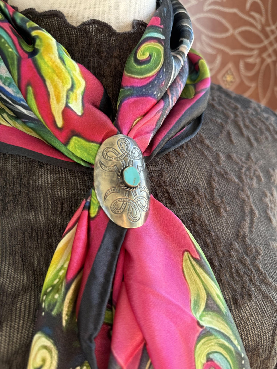 Turquoise Boot Stitch Slide from Fringe Scarves - High Call Outfitters