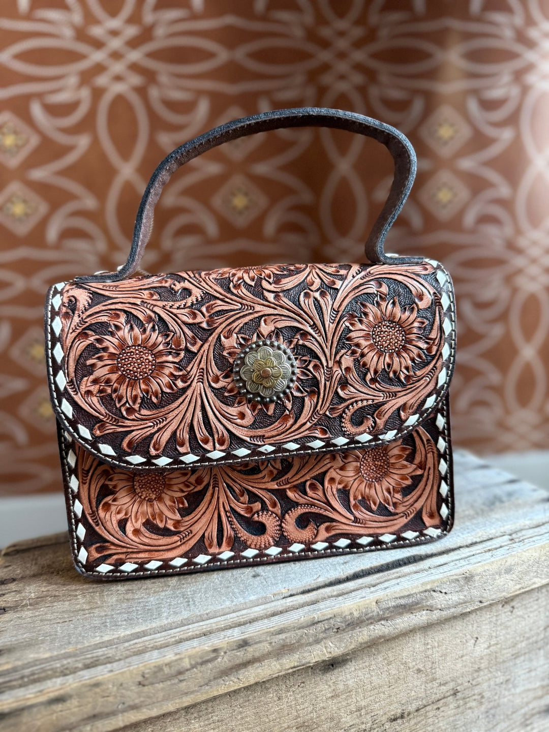 All Over Floral Tooled Crossbody from American Darling - High Call Outfitters