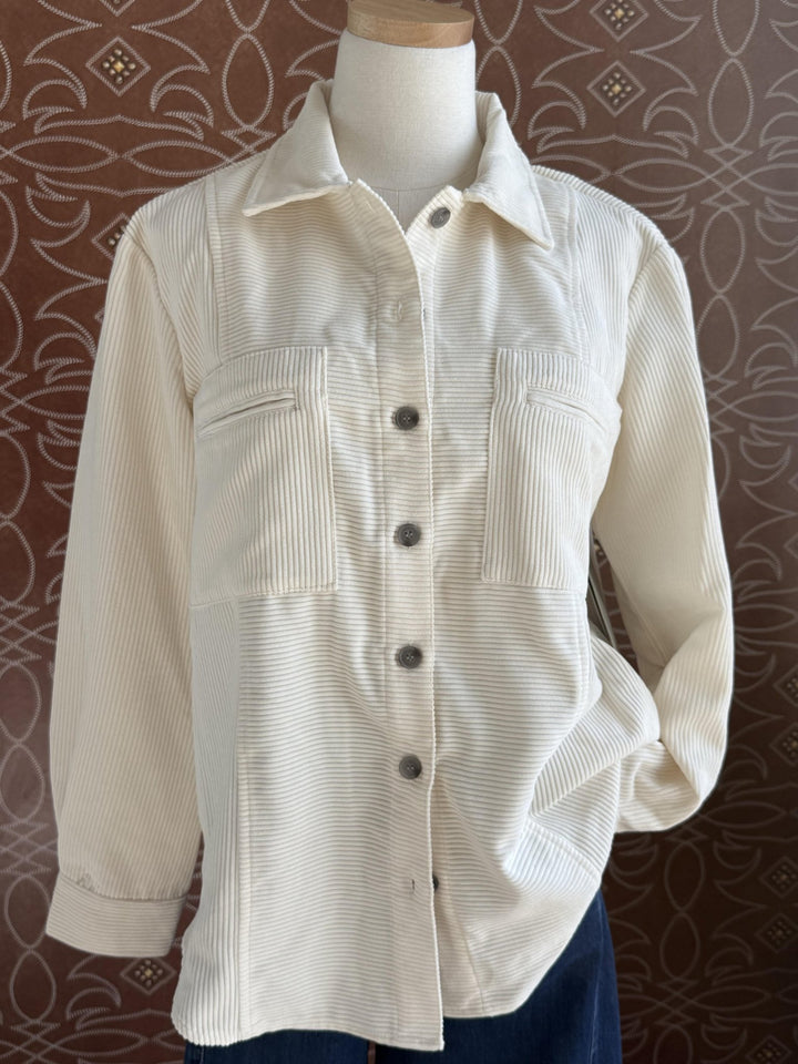 Cuffed Long Sleeve Drop Shoulder Shirt from Multiples - High Call Outfitters