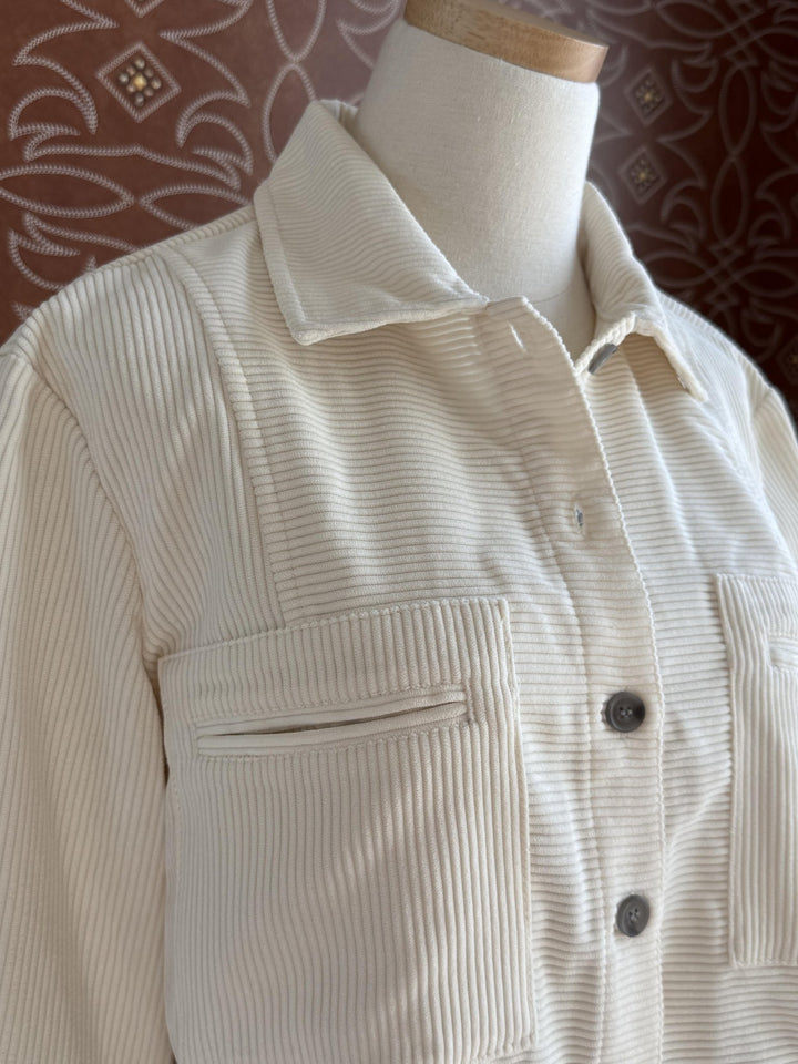 Cuffed Long Sleeve Drop Shoulder Shirt from Multiples - High Call Outfitters