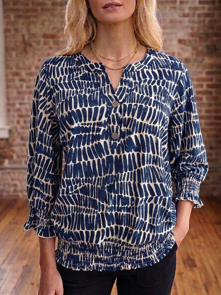 2 Button Smocked Waist Top from Multiples - High Call Outfitters