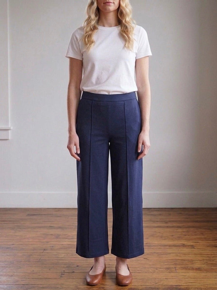 Pintuck Wide Leg Pull on Ankle Pant from Multiples - High Call Outfitters