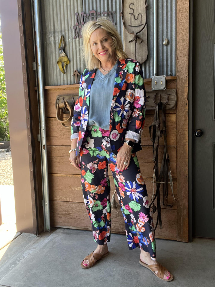 Printed Wide Leg Pant from Charlie B