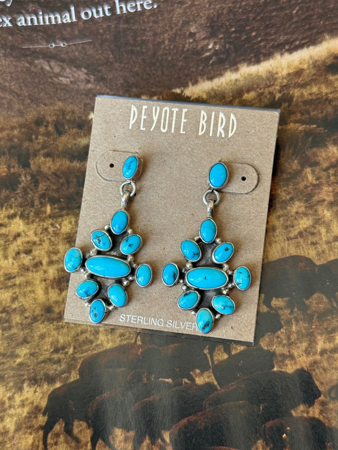 Vintage Persian Turquoise Earring from Peyote Bird