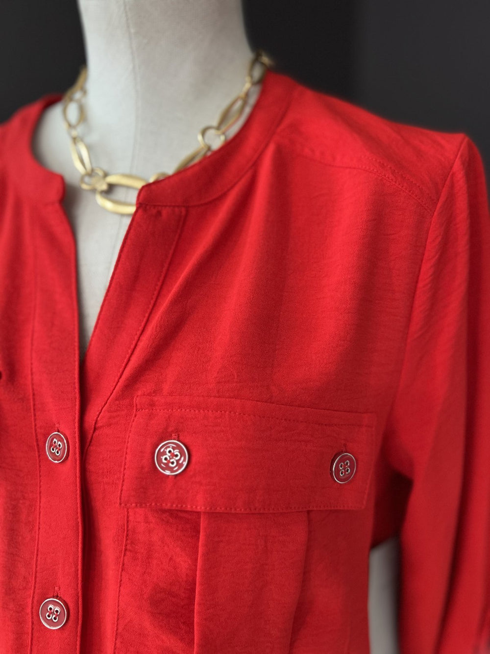 Banded Collar Shirt from Multiples - High Call Outfitters