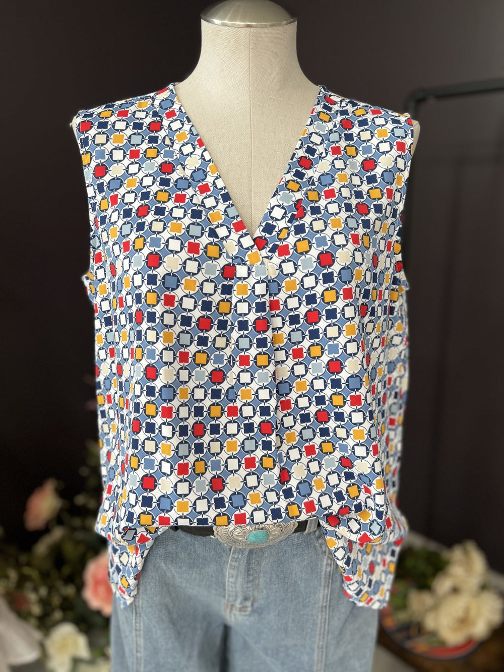 All Over Print Sleeveless Top from Multiples - High Call Outfitters