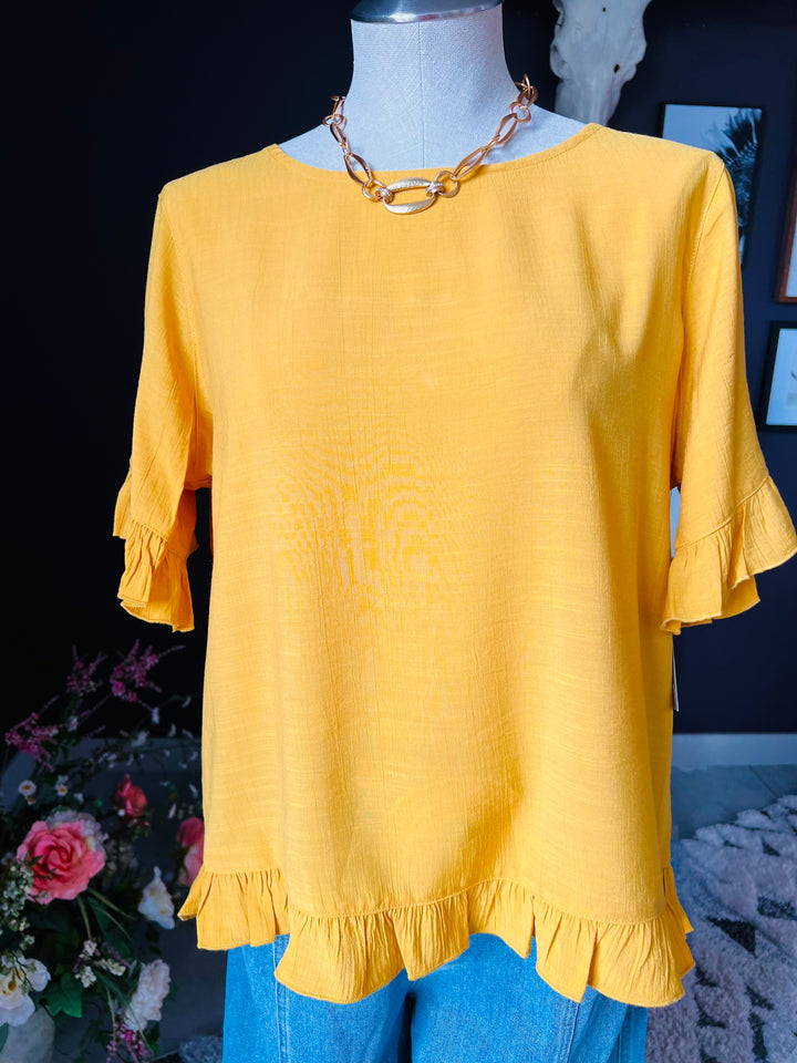 Ruffle Trim Top from Multiples