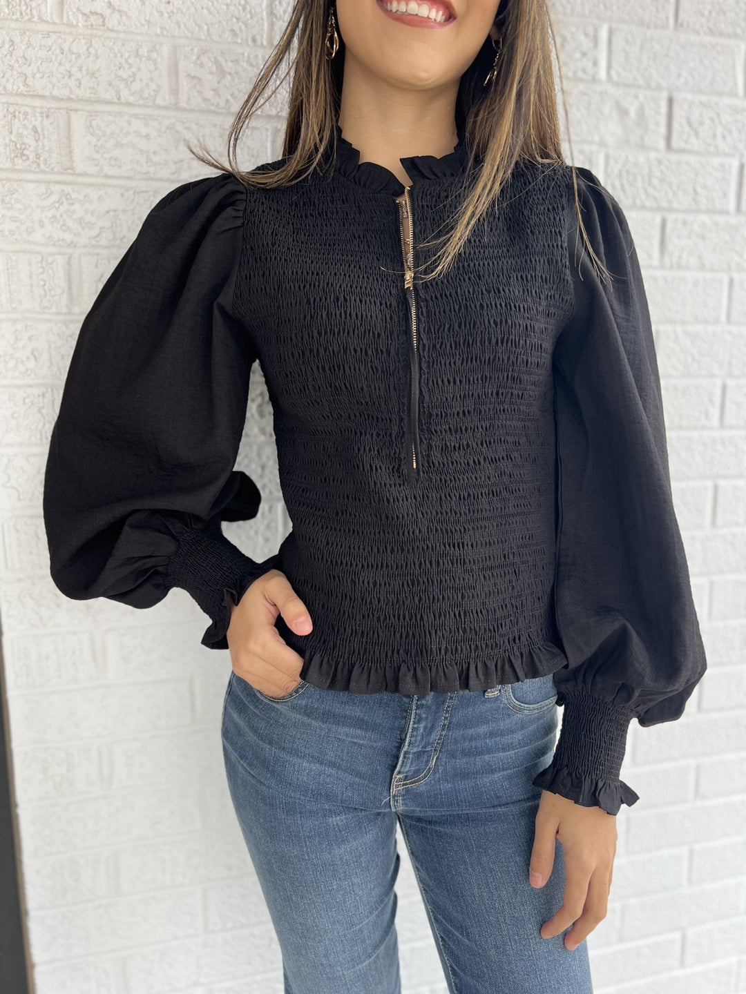 Smocked Bodice Top - High Call Outfitters