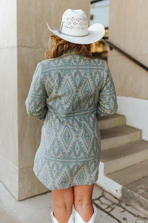 Vintage Cream Aztec Printed Button Down Coat - High Call Outfitters