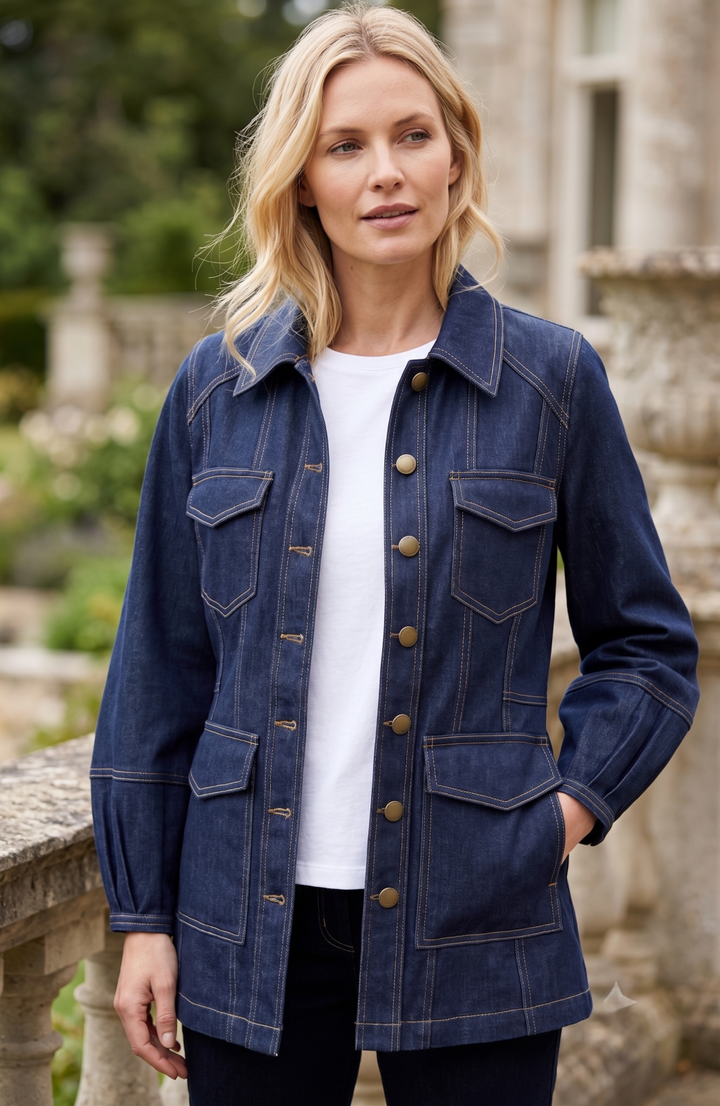 Lantern Sleeve Denim Jacket from Liverpool