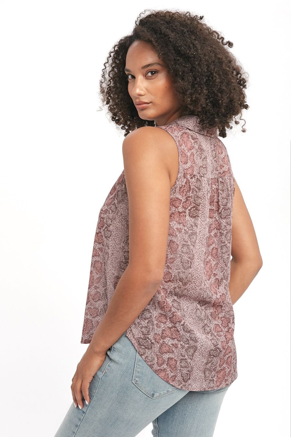 Collared Sleeveless Chiffon Top from Mystree - High Call Outfitters
