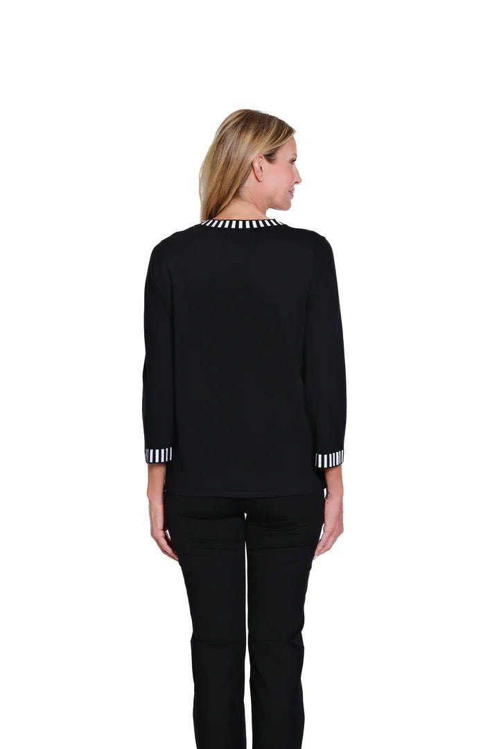 3/4 Sleeve Banded V Neck Sweater from Multiples - High Call Outfitters