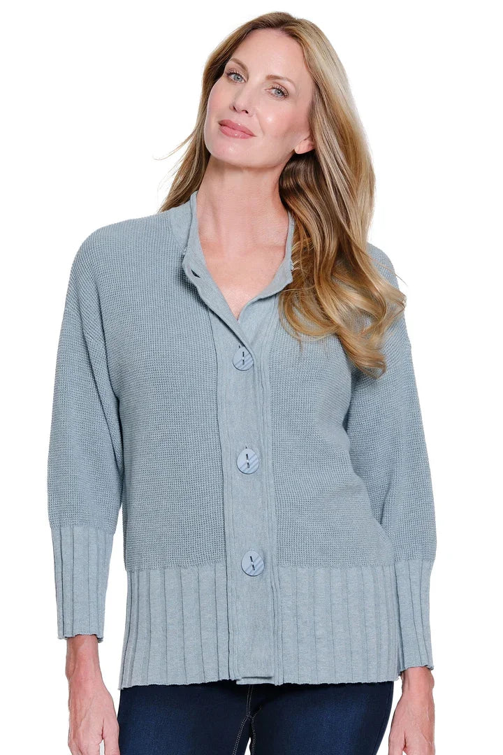 3/4 Sleeve Drop Shoulder Sweater Cardigan from Multiples
