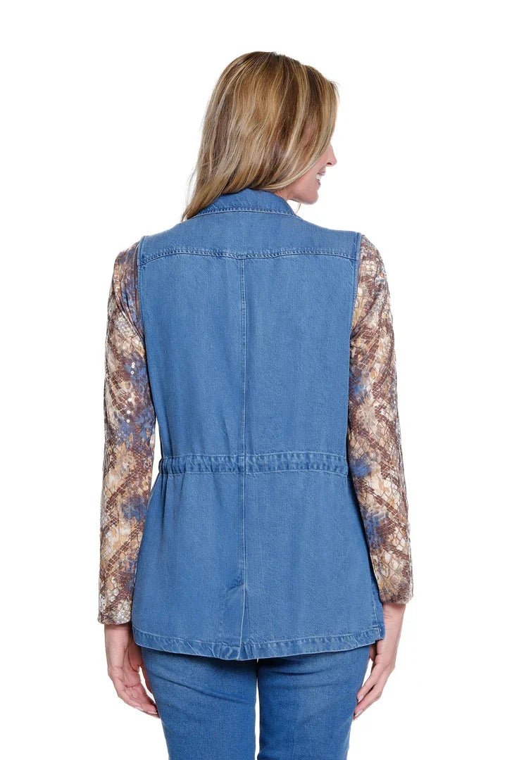 Zip Front Denim Vest from Multiples - High Call Outfitters