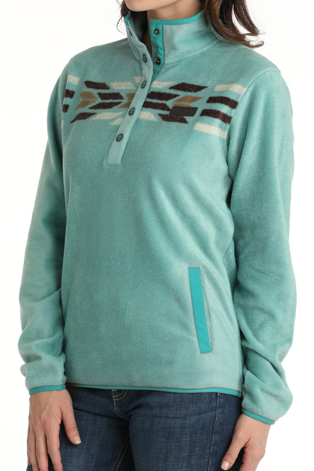 Aztec Fleece Snap Front Pullover from Cruel Girl - High Call Outfitters