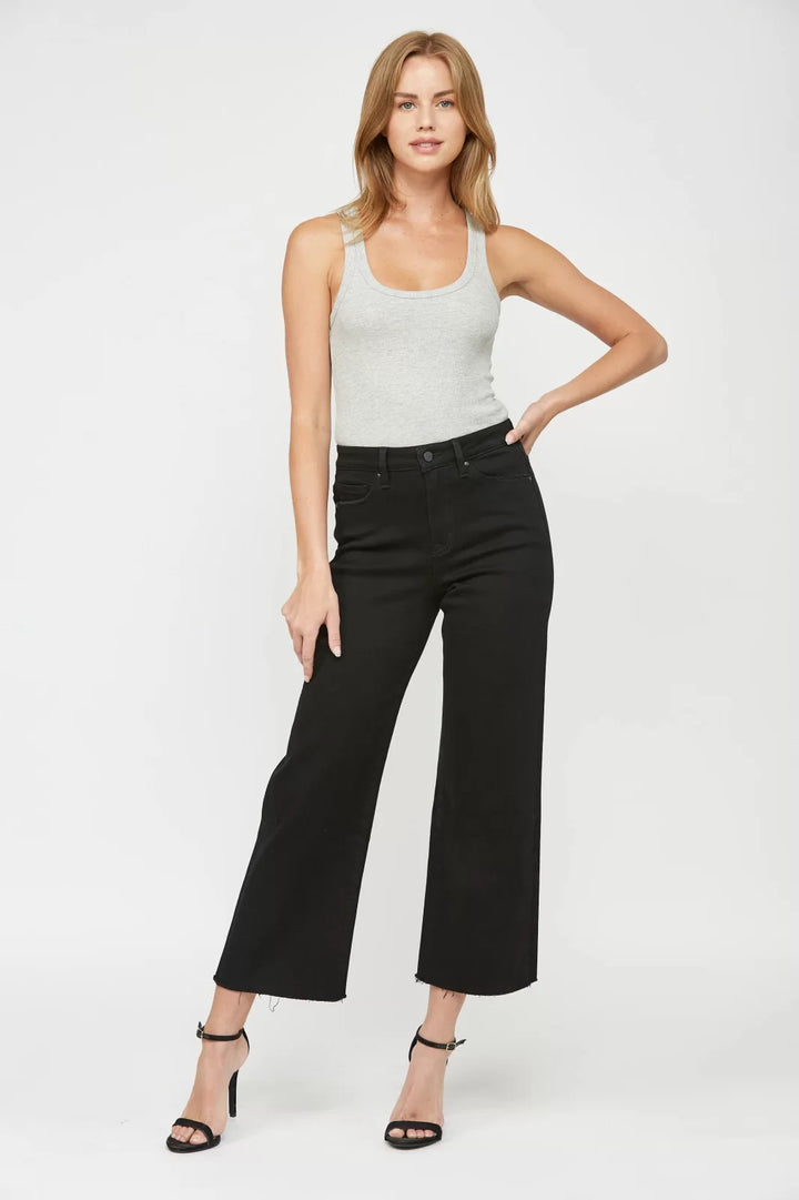 High Rise Raw Finish Ankle Crop from Mica Denim